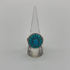 Sterling Silver, Turquoise, Blue Topaz Ring